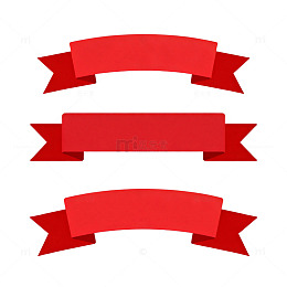 红色丝带装饰图案设计元素