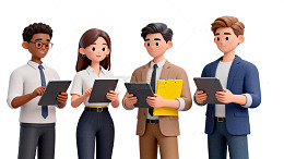 现代职场卡通人物插画