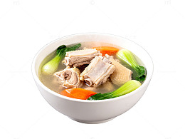 热气腾腾的排骨汤美食图片