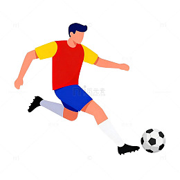 足球运动矢量图卡通人物