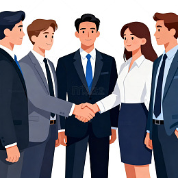 商务洽谈握手插画