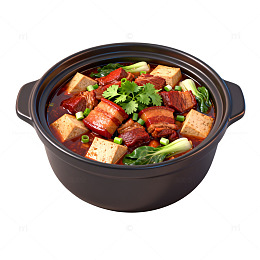 砂锅红烧肉豆腐煲