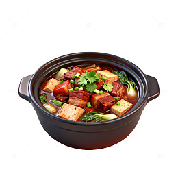 砂锅红烧肉豆腐美食