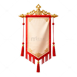 中国风古代旗帜装饰图案设计素材