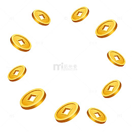 卡通金币背景装饰图案