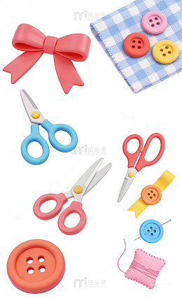 手工 DIY 卡通元素剪刀