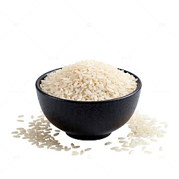 黑色碗装白米食材