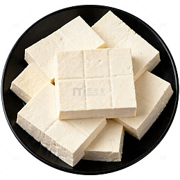 黑色盘豆腐块美食