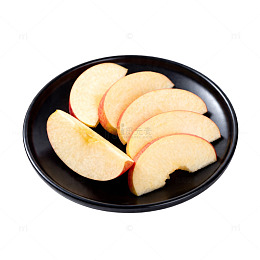 简约黑盘苹果切片美食