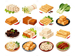 素食豆腐食材插画集
