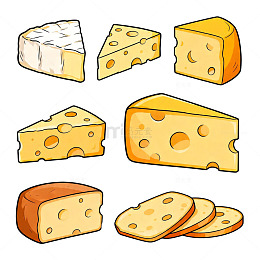 卡通奶酪插画设计素材