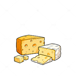 手绘奶酪插画素材