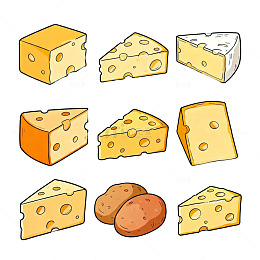 手绘奶酪与土豆美食插画