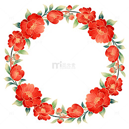 红花环插画装饰元素