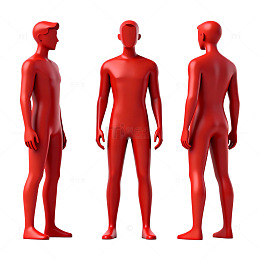 红色人体模型三维设计素材