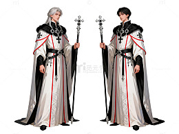 魔幻风格神职人员插画角色设计