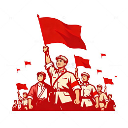 革命宣传画风格人物插画