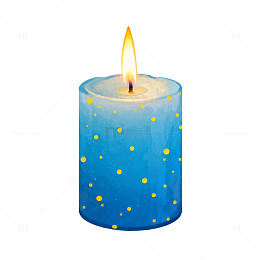 透明背景蓝色蜡烛图案设计元素