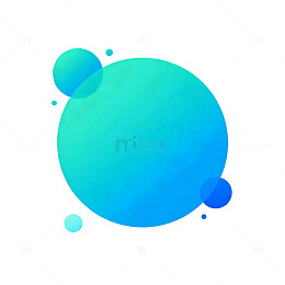蓝绿色渐变圆形抽象设计元素