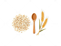 简约燕麦食材插画