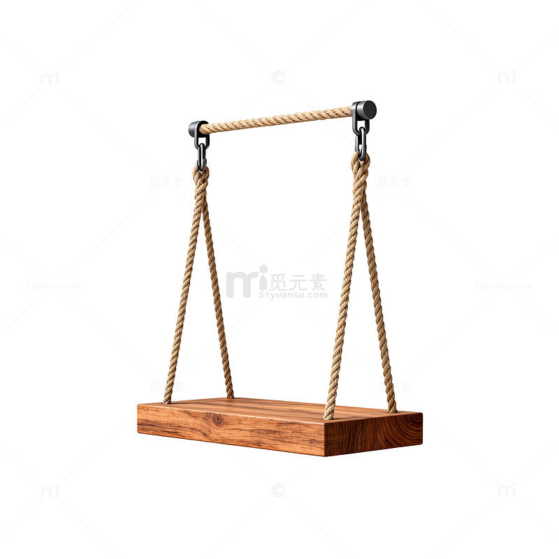 简约木质秋千设计素材
