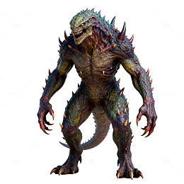 怪兽造型三维建模渲染图