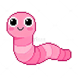 像素风可爱毛毛虫插画素材