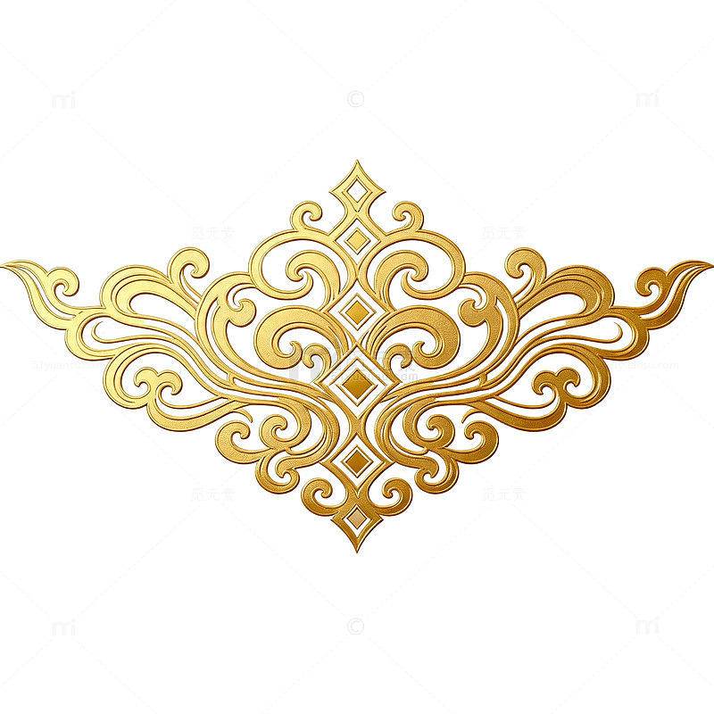 金色华丽花纹装饰图案