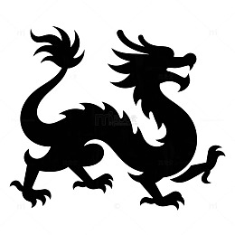 黑色龙纹剪影图案