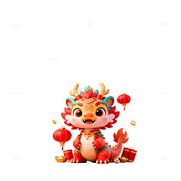 喜庆中国龙新年卡通形象