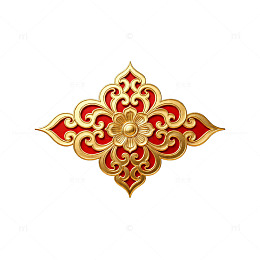 金色复古花纹装饰图案设计素材