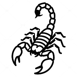线描风格蝎子图案简笔画素材