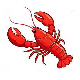 卡通龙虾插图素材