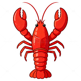 卡通龙虾插画设计素材