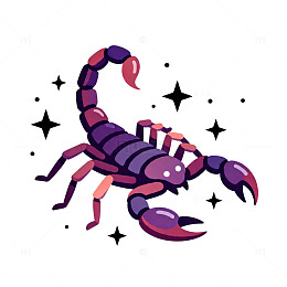 卡通蝎子星座插画素材