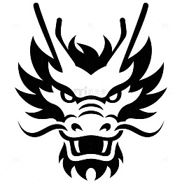 简约黑白龙图腾矢量图案