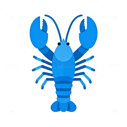 蓝色龙虾插画设计