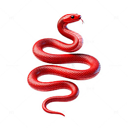 鲜艳红蛇艺术插画