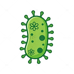 细菌卡通插画图案