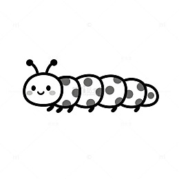 卡通毛毛虫简笔画素材