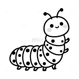 卡通毛毛虫简笔画素材