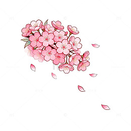 水彩樱花花卉图案设计元素