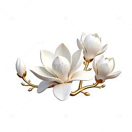 玉兰花枝装饰图案