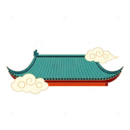 中国风传统屋檐图案插画
