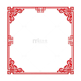 传统中式红色边框图案