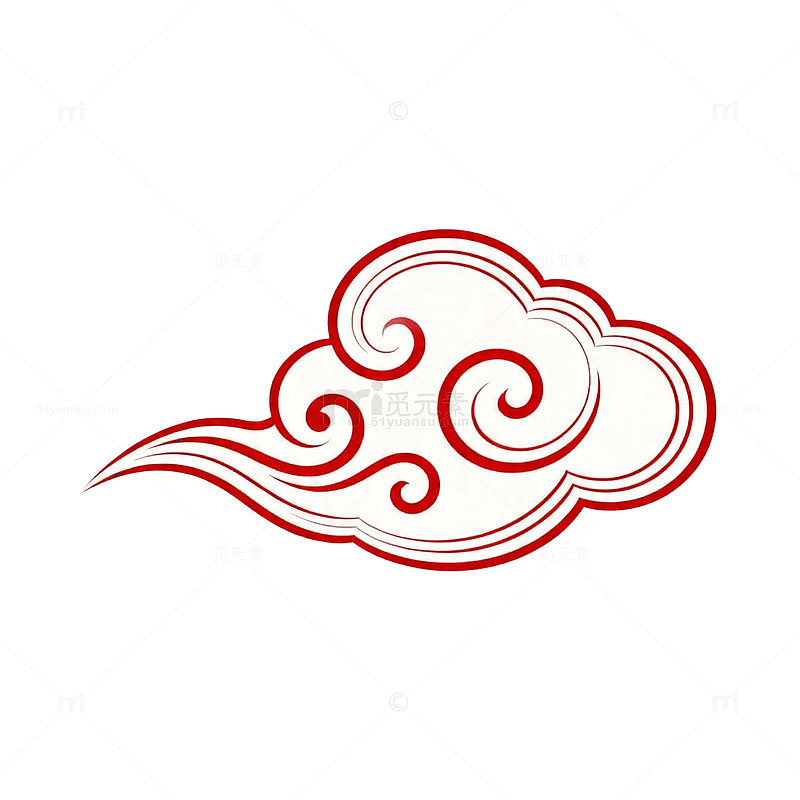 传统云纹图案剪影设计元素