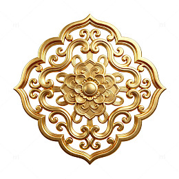 金色华丽花纹装饰图案