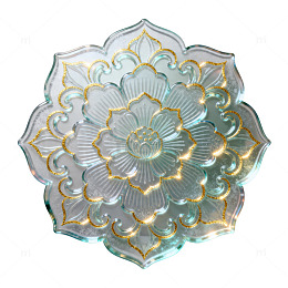 玻璃雕花盘子装饰摆件