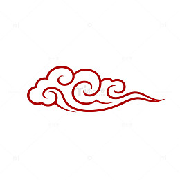 传统云纹图案剪影设计素材