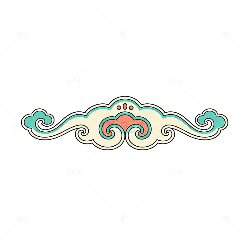传统云纹装饰图案矢量素材